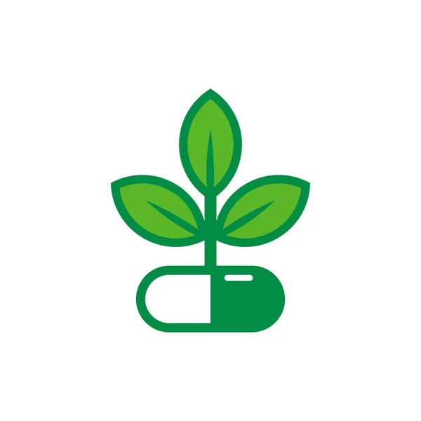 Medicina Natureza Logo Ícone Design — Vetor de Stock