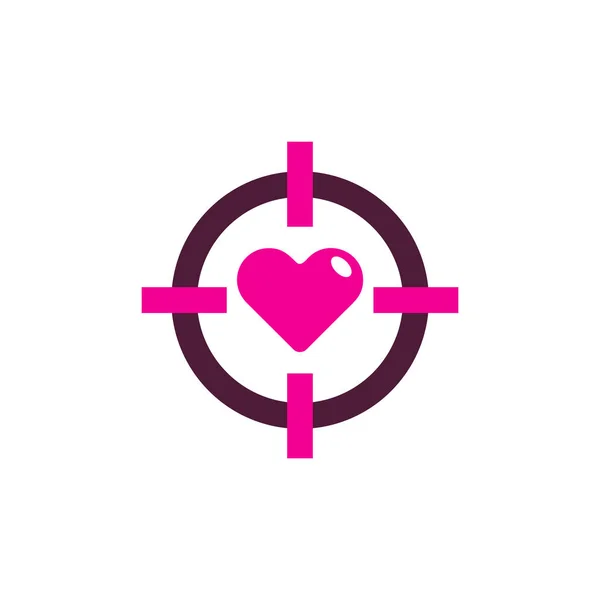 Hedef Love Logo Simge Tasarım — Stok Vektör