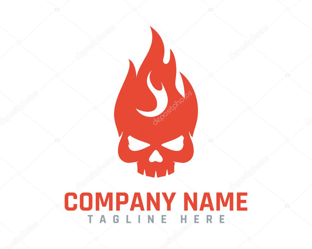 Fire Skull Logo Icon Design