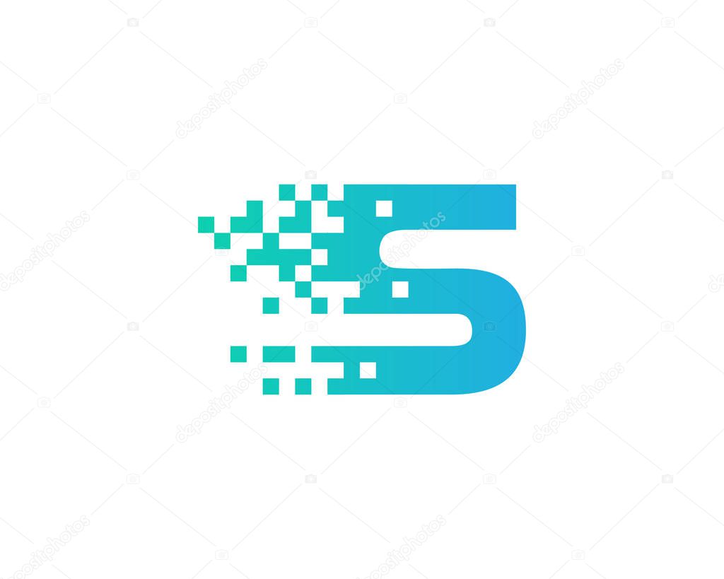 Letter  s Pixel Icon Logo Design Element 
