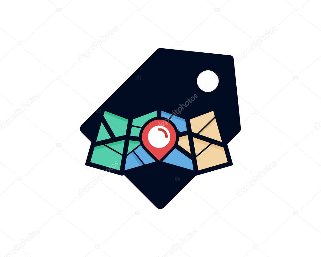 Map Logo Icon Design. Vector illustration