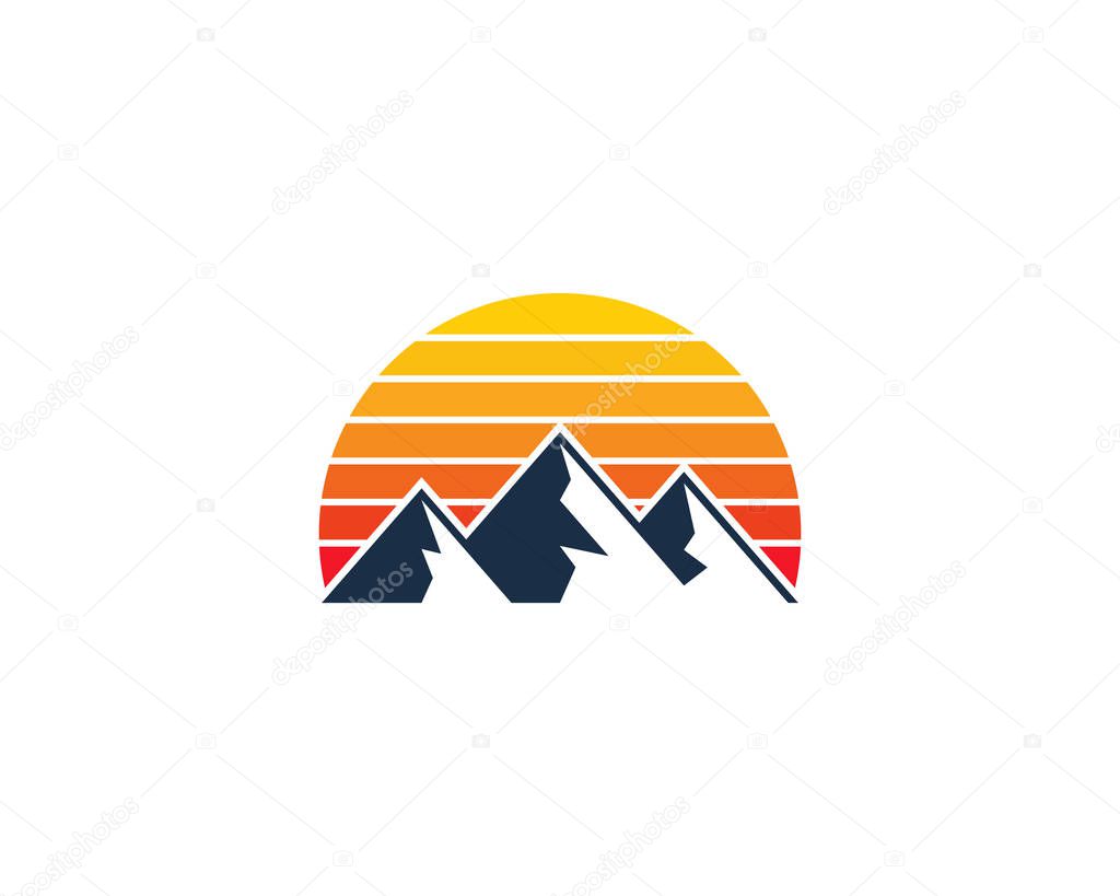 Sun Mountain Logo Icon Design