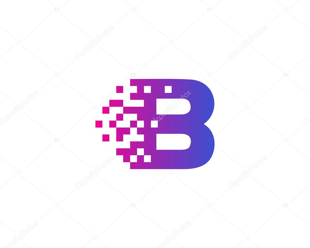 Letter b  Pixel Icon Logo Design Element