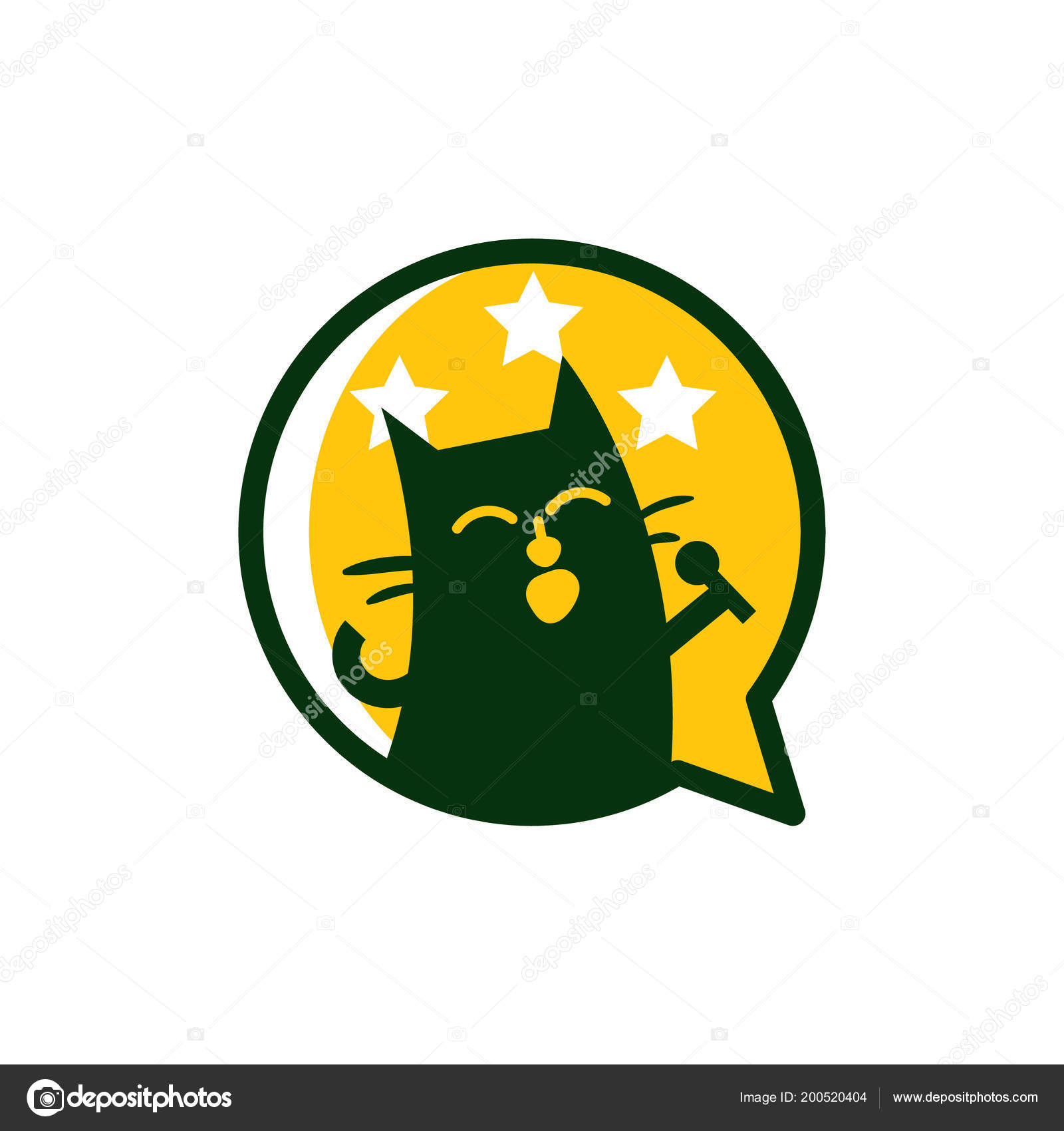 Cat Music Logo Icon Design — Stock Vector © Putracetol #200520404