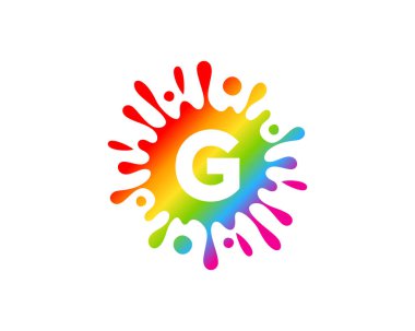 Sıçrama sıvı renk mektup g simgesi Logo tasarım öğesi