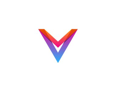 Mektup v simgesi Logo tasarım öğesi 