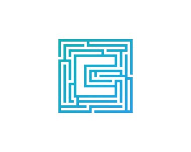 Mektup c labirent labirent Logo tasarım öğesi