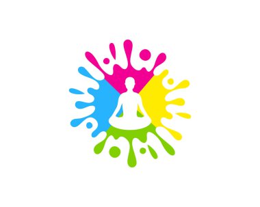 Yoga boya Logo simge tasarım