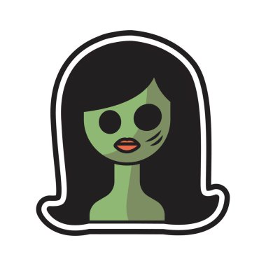 Kız canavar Logo simge tasarım