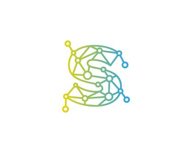 Mektup s ağ kutsal kişilerin resmi Logo tasarım öğesi