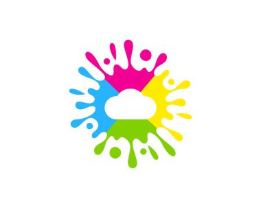 Bulut boya Logo simge tasarım