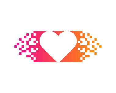 Piksel aşk Logo simge tasarım