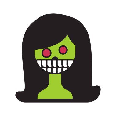 Kız canavar Logo simge tasarım