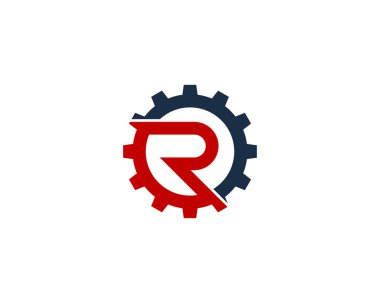 Dişli R harfi Logo simge tasarım