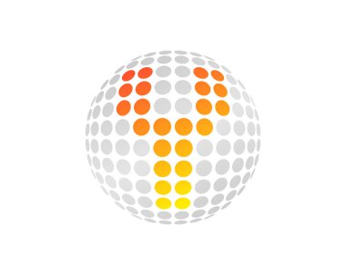 Mektup y nokta 3d küre simgesi Logo tasarım öğesi