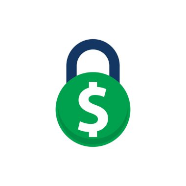 Para kilit logosu simgesi tasarım