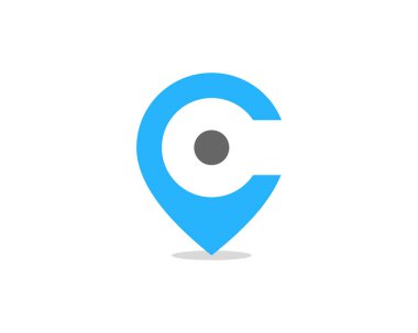 PIN harf C Logo simge tasarım