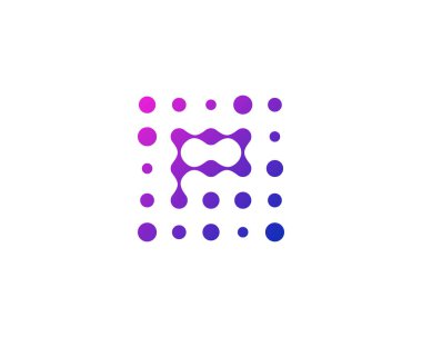 Mektup p nokta simgesini Logo tasarım öğesi 