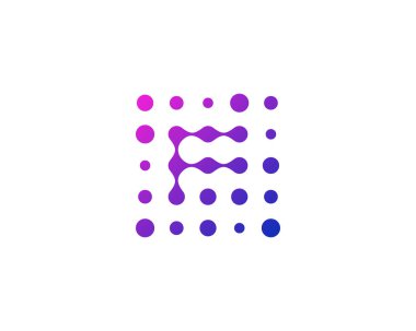 Mektup f nokta simgesini Logo tasarım öğesi 