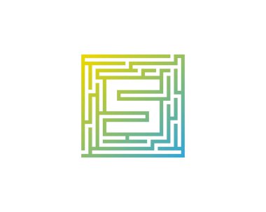 Mektup s labirent labirent Logo tasarım öğesi