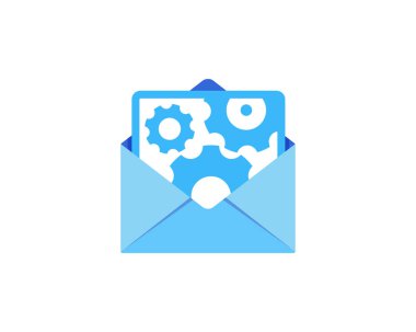 Dişli posta Logo simge tasarım