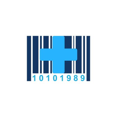 Barkod tıp Logo simge tasarım