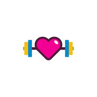 Barbell Love Logo Icon Design vector