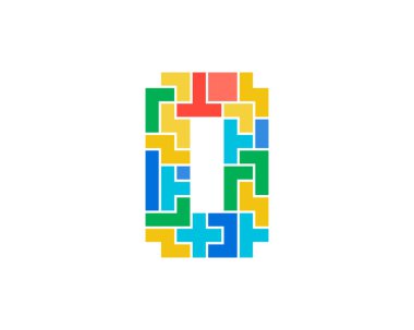 Mektubu o bulmaca simgesi Logo tasarım öğesi