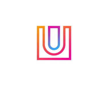  U harfi simgesi Logo tasarım öğesi 