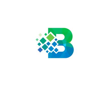 Mektup b piksel simgesi Logo tasarım öğesi 