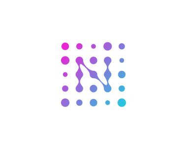 Mektup n nokta simgesini Logo tasarım öğesi 