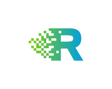 Mektup r piksel simgesi Logo tasarım öğesi 