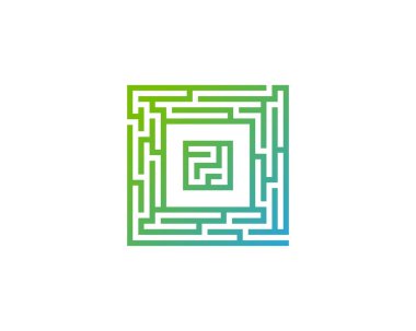 Mektubu o labirent labirent Logo tasarım öğesi