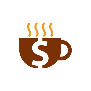 Kahve para Logo simge tasarım