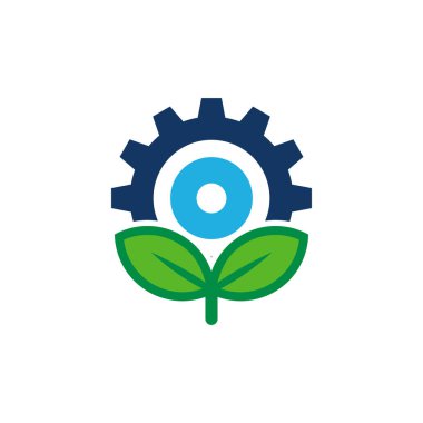 Dişli doğa Logo simge tasarım