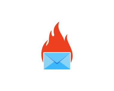 Yangın posta Logo simge tasarım