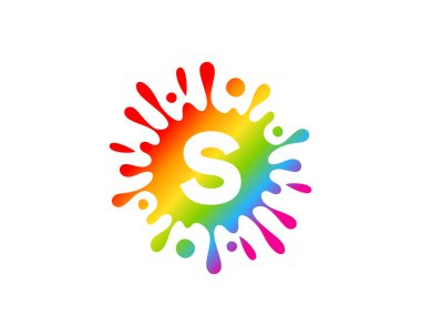 Sıçrama sıvı renk mektup s simgesi Logo tasarım öğesi