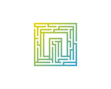 Mektup n labirent labirent Logo tasarım öğesi