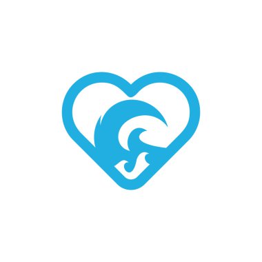 Dalga Love Logo simge tasarım