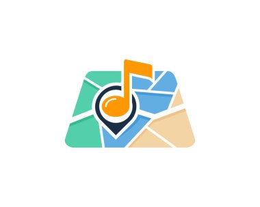 Müzik harita Logo simge tasarım
