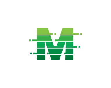 Mektup m Pixel simgesi Logo tasarım öğesi 