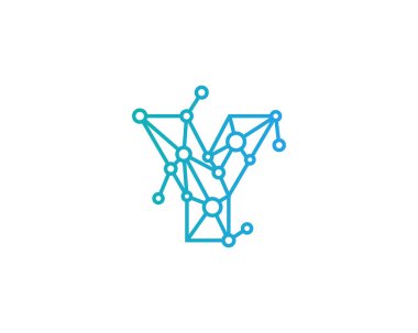 Mektup y ağ kutsal kişilerin resmi Logo tasarım öğesi