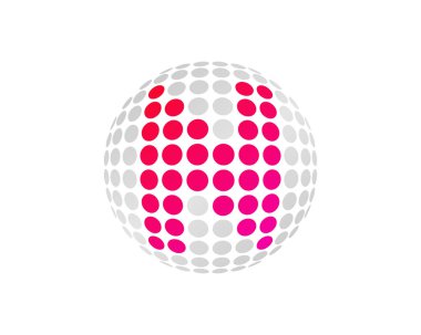 Harf n nokta 3d küre simgesi Logo tasarım öğesi