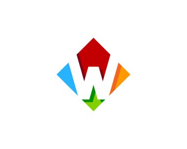 Mektup w simgesi Logo tasarım öğesi 