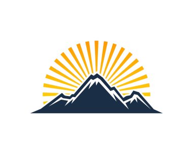 Güneş dağ Logo simge tasarım
