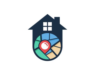 Ana sayfa Haritası Logo simge tasarım
