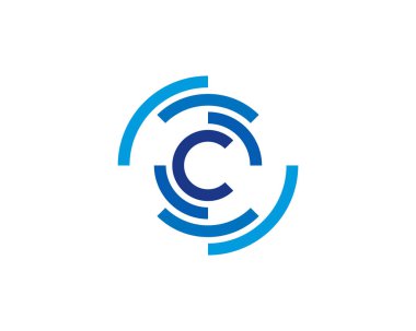 C harfi logo simgesi tasarımı