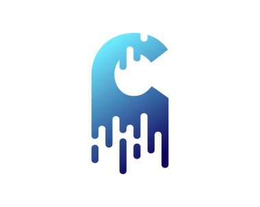 Islak harfi c simge Logo tasarım öğesi