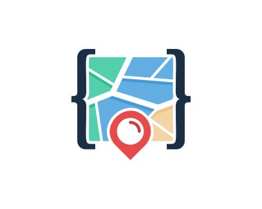 Kod harita Logo simge tasarım