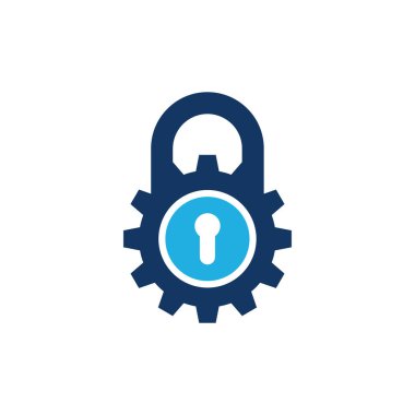 Dişli kilit logosu simgesi tasarım